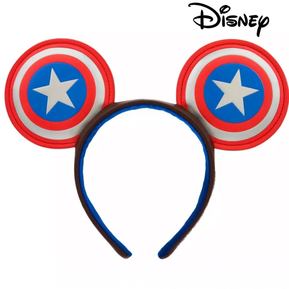 Disney Captain America Marvel Headband Mickey Ears NWT